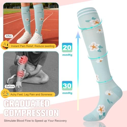 Zuimei 6 Pairs Compression Socks for Women Men — view 3