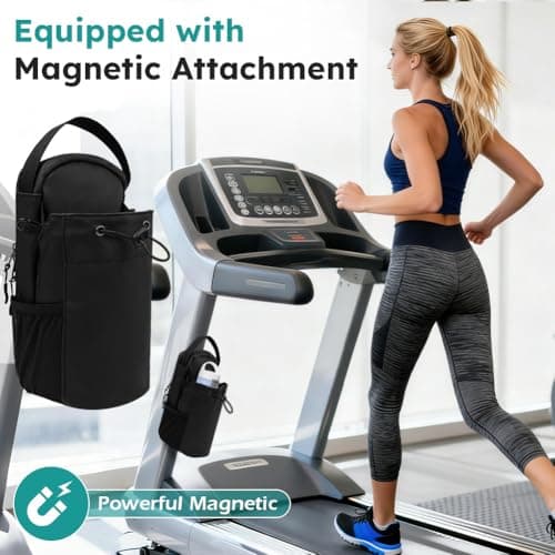Alaoo Travel Water Bottle Bags, Water Bottle Carrier Bag for Hiking, Magnetic Gym Bag with Man and Woman for Outdoor, Climbing, Walking, Fitness, Black — view 6