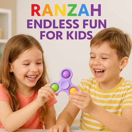 Ranzah Hand Fidget Spinner Toy Finger Bubble Pop Sensory ADHD Anxiety Stress Relief Gift Party Travel Toy For kids Teens Adults (Purple) — view 2