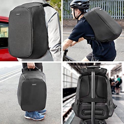 Duronic LB22 Anti-Theft Laptop MacBook Backpack | Rucksack | Travel Bag | University | College |School | 13.3" – 15.6" Internal Laptop Sleeve | Water Resistant — view 3