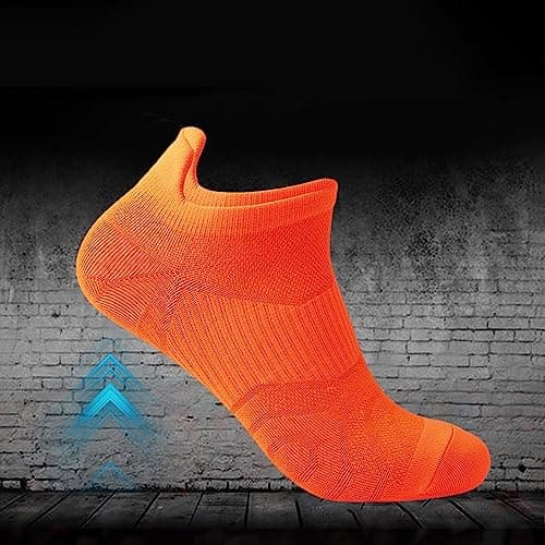 Unisex Sports Socks Running Sock Breathable Trainer Sock Footwear Quick-Dry Low Cut Anklesocks Lightweight Summer Athletic Socks for Gym Fitness Walking Cycling Outdoor Activities (Orange, One Size) — view 2