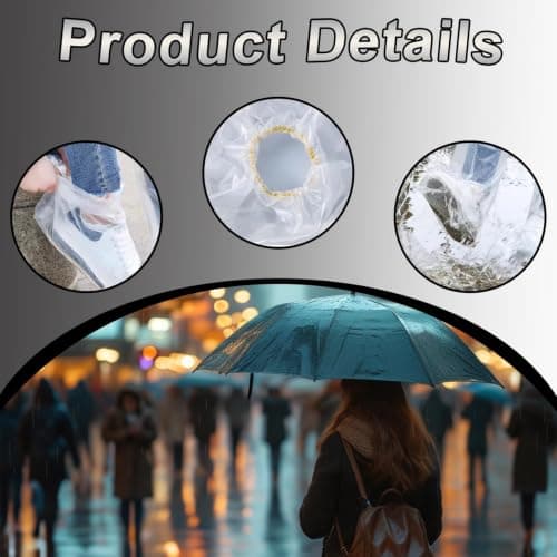aieieii 10 Pairs Waterproof Shoe Covers, Transparent Shoe Protector Cover — view 6