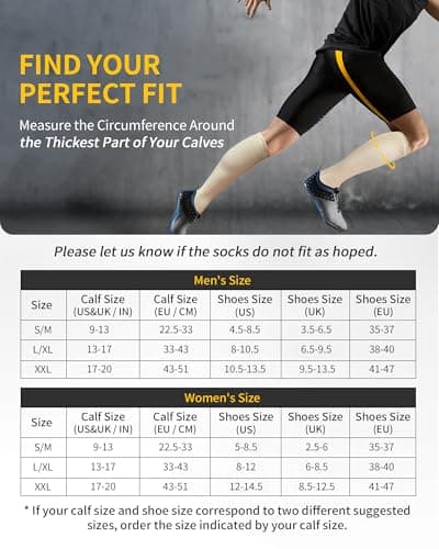 CAMBIVO Compression Socks for Women & Men 2 Pairs, Travel Flight Socks — view 2