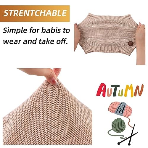 XIAOHAWANG Knitted Baby Boys Girls Scarf Warm Autumn Winter Toddler Scarves Cotton Kids Neck Warmer (Tie-dye Khaki) — view 3