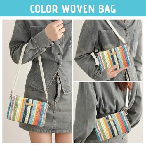WSXQAZ Straw Beach Bag for Women, Straw Beach Tote Bag Women, Shoulder Bags — view 2
