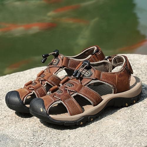 Letuwj Men's Sandals Travel Large Size Beach Sandals Open Toe Breathable Sandals Black 10 — view 5