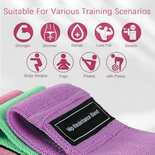 3 Pack Fabric Resistance Bands for Legs, Glutes and Hips — view 6