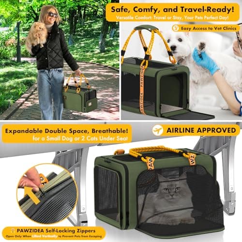 PAWZIDEA Expandable Rolling Cat Carrier with Wheels, Soft-Sided Pet Carrier — view 5