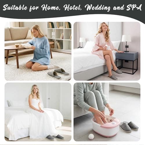 Defresit 12 Pairs Disposable Slippers,hotel slippers multipack, Non-Slip Spa Slippers Portable Indoor Slipper for Guests Hotel Home Travel Wedding Salon, Individually Wrapped — view 4