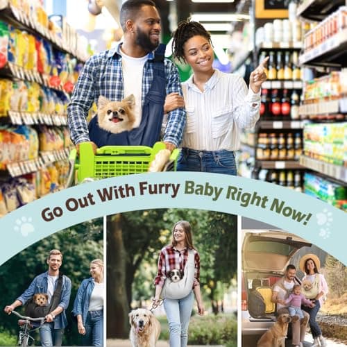 Pawaboo Small Dog Sling Carrier,for 3-10 lbs Pets, Navy Blue — view 6