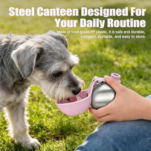 2 in 1 Portable Dog Water Bottle, Dog Water Bottles for Walking, 285ML Dog Drinking Bottle & Silicone Bowl, Dog Travel Water Bottle for Walks, Hikes, Road Trips, Camping, Travel (blue) — view 5
