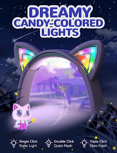 iClever HS25 Kids Headphones Toddler Girls LED Cat Ear Travel Gift — view 2