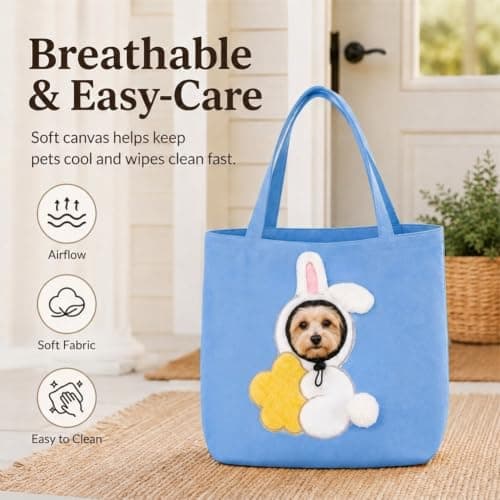 Paw Peek Pet Carrier Bag, Canvas Shoulder Tote for Small Dogs And Cats — view 4