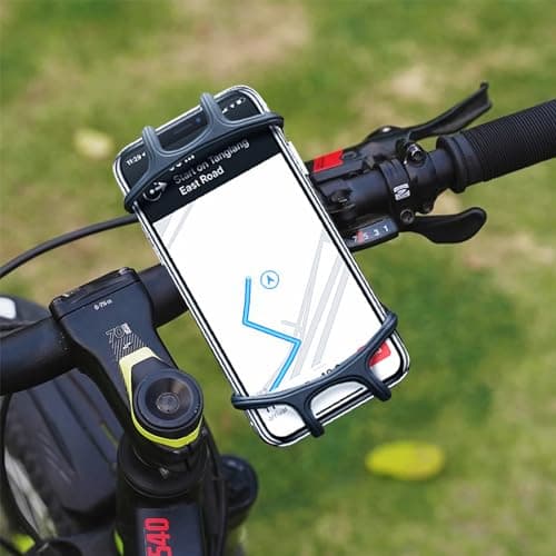 ZEACCT 1-Piece Bike Handlebar Phone Holder, Adjustable Silicone Bicycle Phone Mount with Rotatable Clip, Universal Motorcycle Mobile Strap, Compatible with All Smartphones — view 6