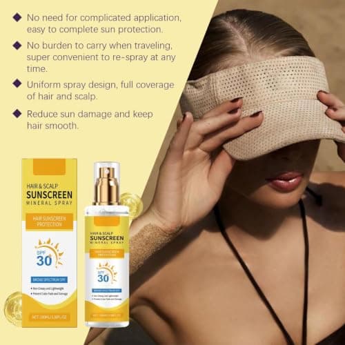 Hair Scalp Sunscreen Scalp Protector Spray,UV Hair Protector Spray,SPF30 Sun Protection Spf, Sun Protection, Non-Greasy UV Protection (1PC) — view 3
