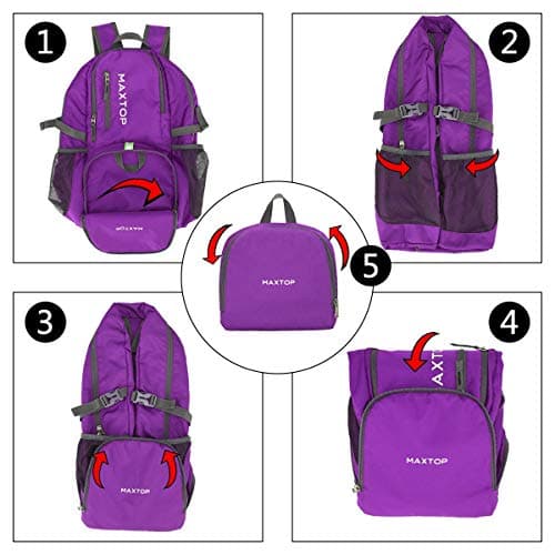 MAXTOP 30L Backpack Ultra Lightweight Packable Foldable Rucksack Water Resistent For Men Women Outdoor Camping Hiking Travel Daypack Handy Durable Gifts For Men Women — view 6