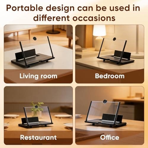 Chililon 20 Inch Phone Screen Magnifier, HD Foldable Portable Screen Amplifier with Stand for Movies & Gaming, Universal Smartphone Viewer Gift for Men — view 3