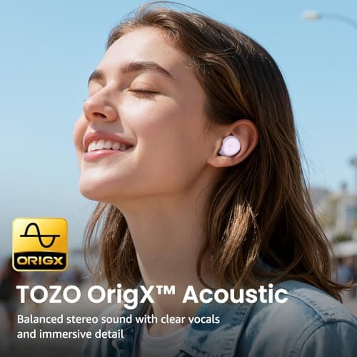 TOZO A1 Wireless Earbuds, Bluetooth 5.3 Earphones, Support APP EQ Setting, 32H Long Playtime, Ear Buds with HiFi Stereo Sound, Light-Weight Wireless Earphones, IPX5 Waterproof(Purple) — view 2