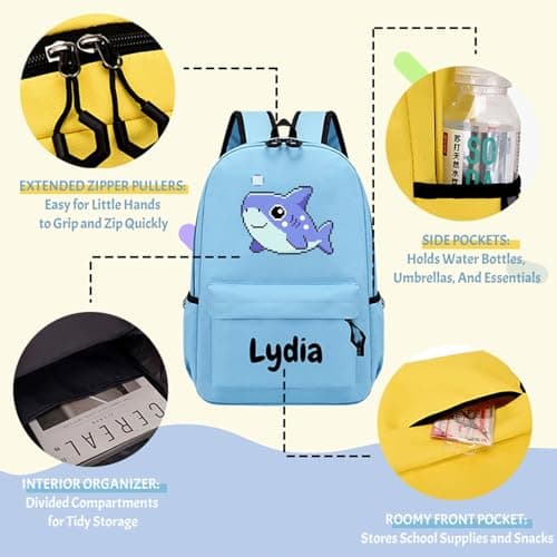 Personalised Children's Backpack, Custom Kids Backpack with Name-Black — view 4