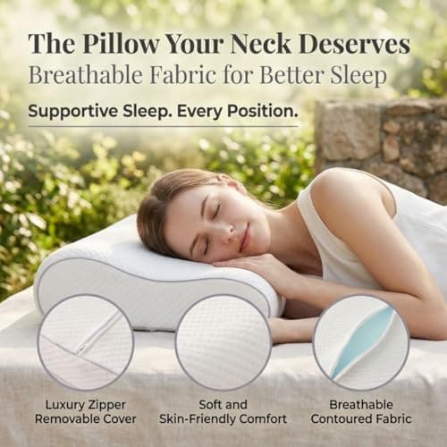 Memory Foam Pillow Pack-10 | Premium Pillows for Neck and Shoulder Pain – Deep Sleep Orthopedic Pillow 30x50 Cm, Contoured Side Sleeper Pillow, Cervical Neck Support Pillow for Back & Stomach Sleepers — view 5