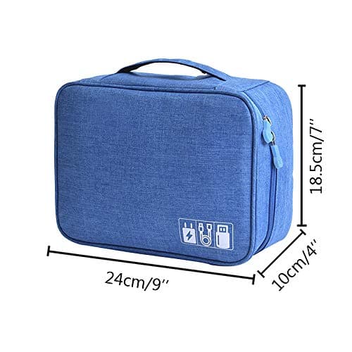 Kaxich Electronics Accessories Bag Travel Gadget Bags Portable Cable Organizer Case Waterproof Universal for Adapters Memory Cards, USB Cables — view 3