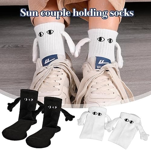 Firtink 2 Pairs Magnetic Couple Socks 3D Hand Holding Cotton Funny Sock — view 5