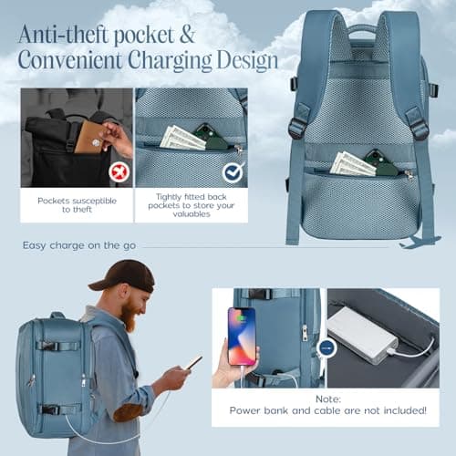 Xkdoai for Ryanair Cabin Bags 40x30x20,Backpack with TSA Approved Clear Bag — view 5