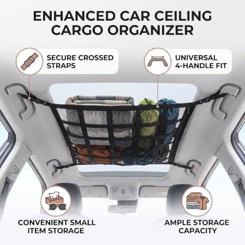 RASTKY Car Ceiling Cargo Net Double Layer Zippered Roof Storage Organizer — view 5