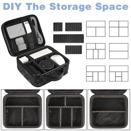MATEIN Cable Organiser Bag, Cable Bag, Tech Pouch, Cable Storage Box, Black — view 6