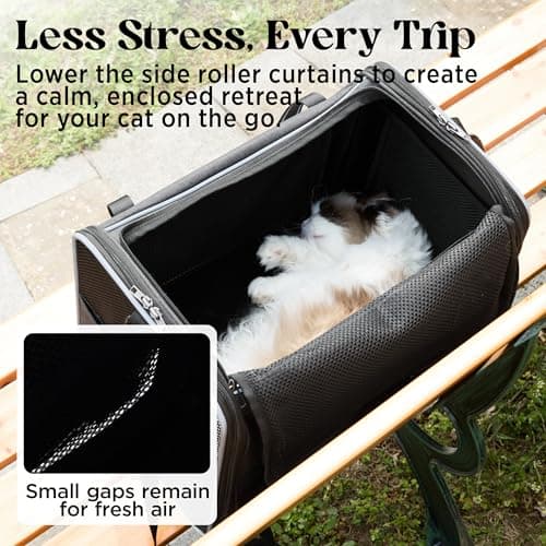 Lesure Foldable Cat Carrier for Travel, 43.5x29.5x34cm, Black — view 3