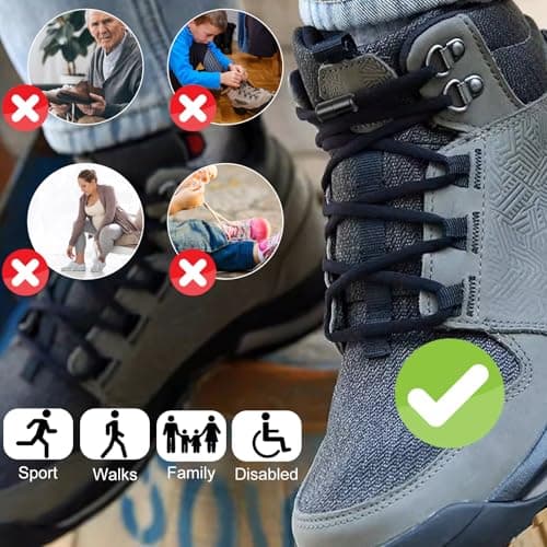 TAIXING 2 Pairs Round Elastic Laces, 5mm Heavy Duty No Tie Shoe Laces — view 5