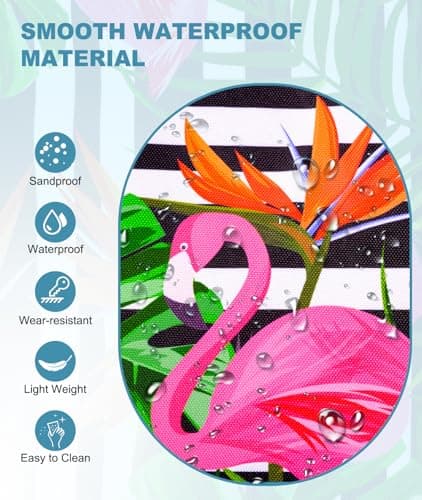 ISEYOU Extra Large Beach Bag, Waterproof Beach Bags with Zip, Lightweight Foldable Beach Tote Bags, Large Capacity Multi-Pocket Beach Bags for Women, Perfect for Pool Shopping Travel Vacation Gym — view 2