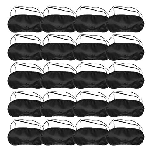 TSHAOUN 20 Pack Cotton Sleep Mask, Eye Mask,Light-Blackout Sleeping Mask,Blindfold Eye Mask for Sleep Game Travel with Nose Pad,Ultra Soft & Comfortable Eye Blinder (20 PCS)