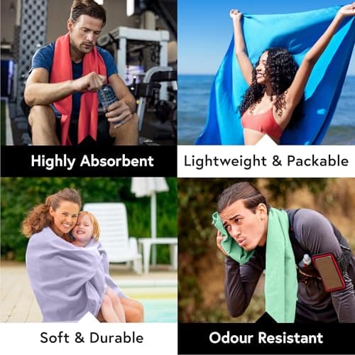 ZenRanger Microfibre Travel & Sports Towel (180 cm x 80 cm) – Highly Absorbent, Soft & Durable, Lightweight & Packable, Odour Resistant – for Camping, Hiking, Beach, Yoga, Swimming (Soft Lavender) — view 4