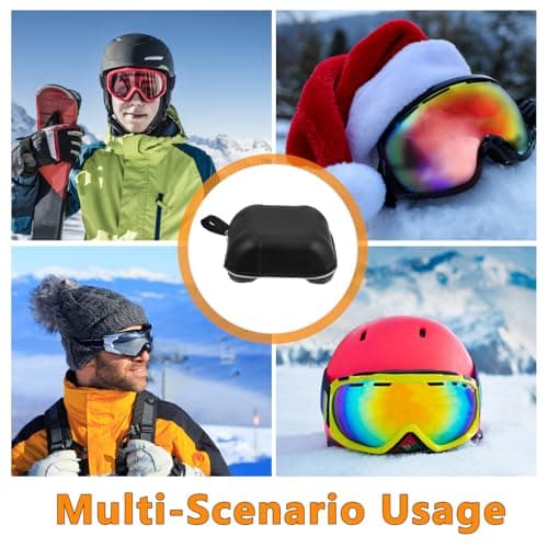 TOPBATHY Snowboard Goggles Box Waterproof Zipper Closure Portable Black — view 3