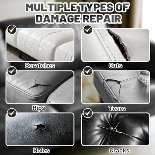 Endhokn Black Leather Repair Kit Fix Scratches Cuts Rips Holes Tears Cracks — view 4