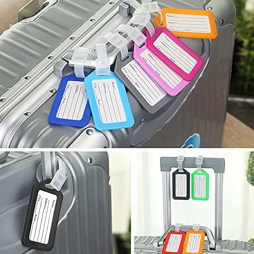 Vicloon Luggage Tags, 12PCS Travel Suitcase Bag Baggage Tag Luggage Label, Plastic Luggage Identifier, Luggage Tag Holder, Suitcase ID Tags, Handbag Tag Label, Travel ID Bag Tag, Luggage Suitcases Tag — view 5
