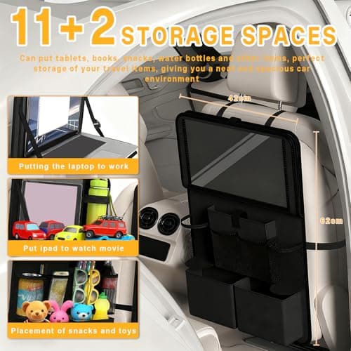 Yeqqzq Car Seat Organizer, Backseat Organiser for Kids with Tablet Holder — view 2
