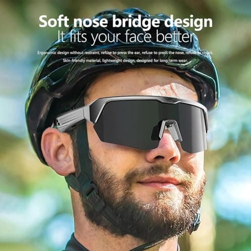 Sun with Built-in Speaker - Audio Wireless Voice Control UV Protection for Music - Video Security Outdoor Security Travel Driving Work - Fitness A — view 2