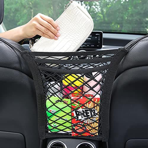 Adjustable 3-Layer Car Mesh Organiser for Storage Between Front Seats — view 4