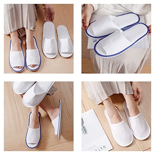 NALEINING Disposable Slippers, Non-slip Sole, Portable for Travel, Commonly Used In Hotels, Home Hospitality, Spa Slippers - 5 Pairs (One Size,10 Local Tyrant Gold) — view 5