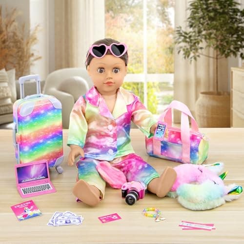 ZITA ELEMENT 23 PCS 18 Inch Girl Doll Accessories Suitcase Luggage Travel — view 6