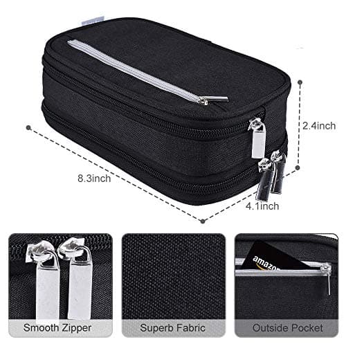 Chelory Pencil Case Large Capacity Pencil Cases Big Storage Pencil Bag Pen Pouch Holder Stationary Office Organizer for Boys Girls Teens Students School Supplies Makeup Bag Adults, Black — view 4