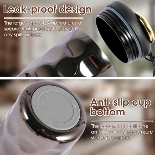 Smart Insulated Mug with Intelligent Temperature Display, Coffee Mug with Led Leakproof Stainless Steel Portable, Thermal Travel Mug Smart Coffee Tumbler Easy-Clean for Hiking Camping(black) — view 5