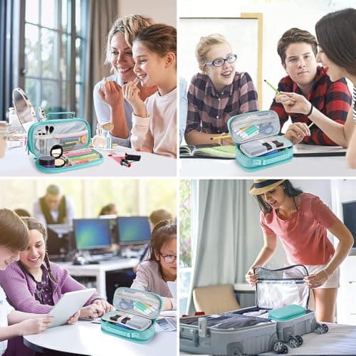 YOULIKE Large Capacity Pencil Case - Big Storage Pen Case with Compartments for Office College School - Pen Bag Pencil Pouch Stationery Organizer Box for Girls Boys Teen Adults (Turquoise) — view 6
