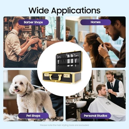 Professional Hair Stylist Case & Barber Travel Organizer Tool Box, Makeup Storage with Combination Locks, for Cosmetics, Hairdryer, Scissors, Salon — view 6
