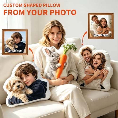 Rainsar Custom Pillow with Picture, Personalised Cushion Face or Body Shape — view 3