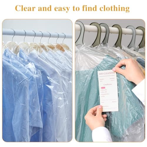 30 Pack Plastic Dry Cleaning Bags Clear Garment Bags for Hanging Clothes 3 Sizes Clothes Covers Dust-proof Clothing Protector Covers for Coat Shirt Jacket — view 4
