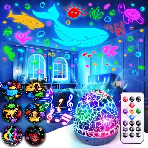 Ocean Sensory Lights Projector, White Noise Machine Baby Toys Gifts 1-8 old