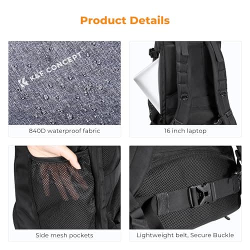 K&F CONCEPT Camera Backpack, 30L Camera Bag for Photographer with Raincover — view 6